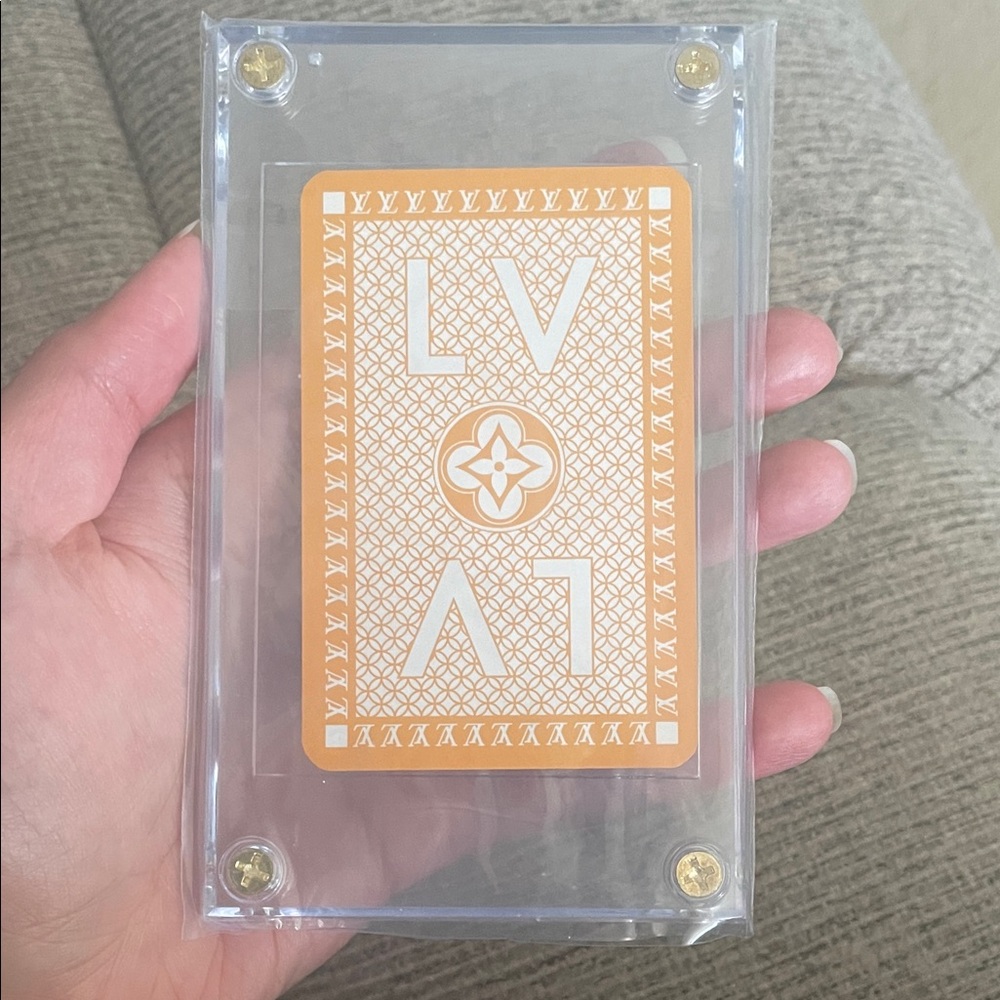 Louis Vuitton Limited Edition Orange and White Playing Card Jack of Diamonds